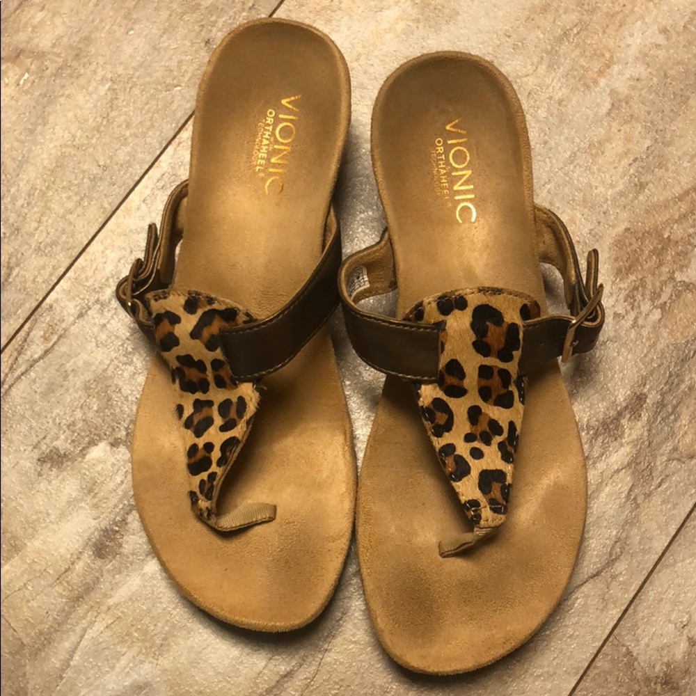Vionic leopard wedge sandal